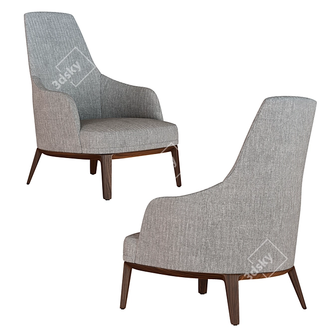 Elegant Jane Lounge Armchair 3D model image 4