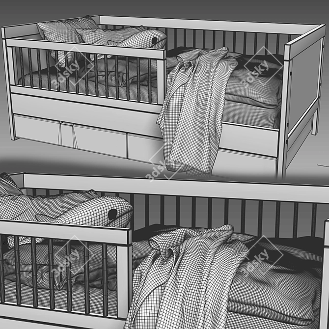 Vivien Grey Children's Bed Set 3D model image 5