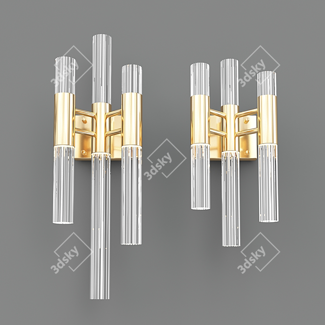 Luxurious Crystal Waterfall Wall 3D model image 1