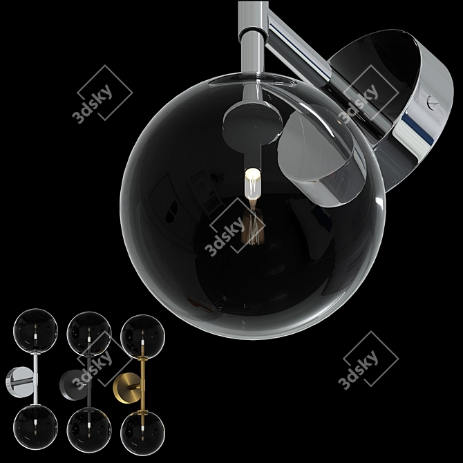 Elegant Dawn Dual Wall Lamp 3D model image 3