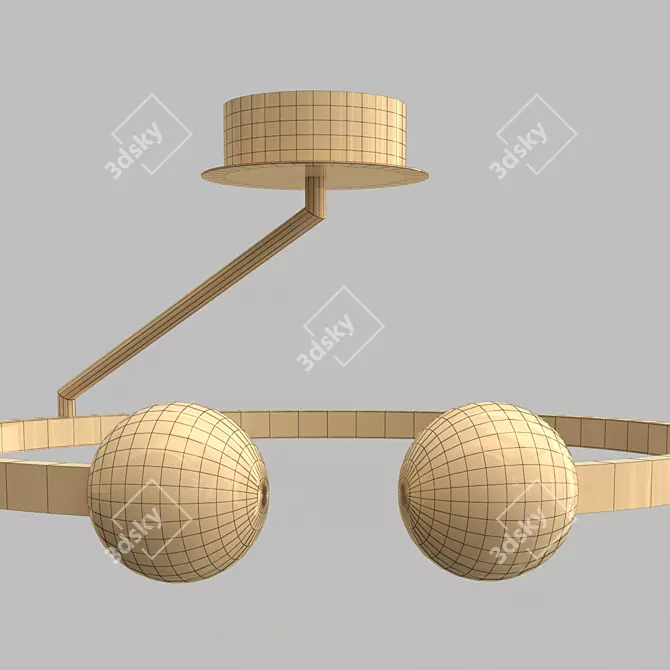 Modern Matte Spherical Ceiling Chandelier 3D model image 2