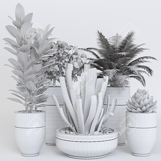 Sleek Longhi Godwin Plant Pot 3D model image 7