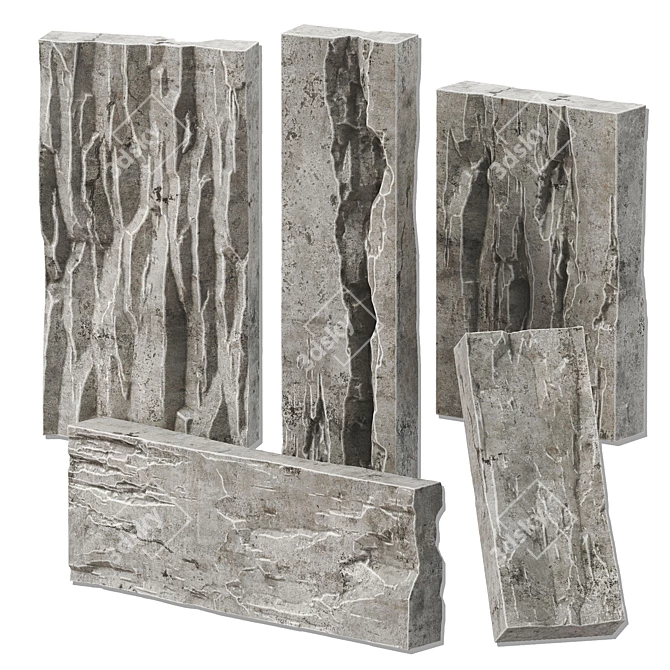 Rock Slab Stone: High-Quality Textures & Compatible with Multiple 3D Softwares 3D model image 1