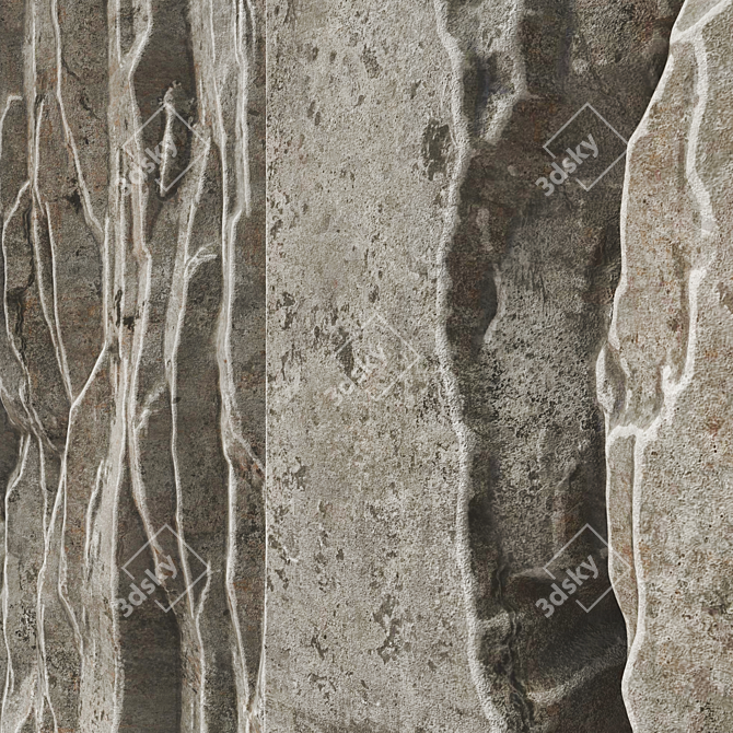 Rock Slab Stone: High-Quality Textures & Compatible with Multiple 3D Softwares 3D model image 3