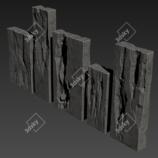 Rock Slab Stone: High-Quality Textures & Compatible with Multiple 3D Softwares 3D model image 4