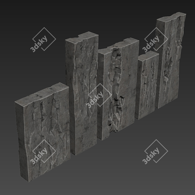 Rock Slab Stone: High-Quality Textures & Compatible with Multiple 3D Softwares 3D model image 5