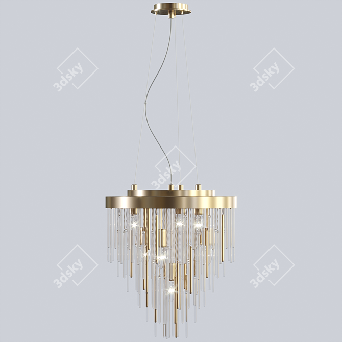 Modern Brass Ring Pendant Lamp 3D model image 5