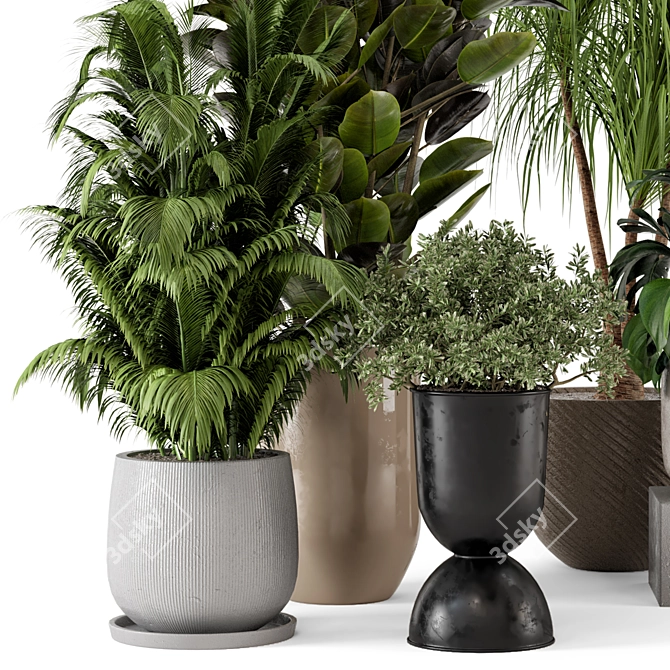  Green Oasis: Indoor Plants in Ferm Living Bau Pot 3D model image 2