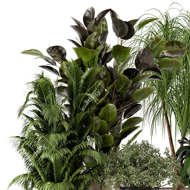  Green Oasis: Indoor Plants in Ferm Living Bau Pot 3D model image 3