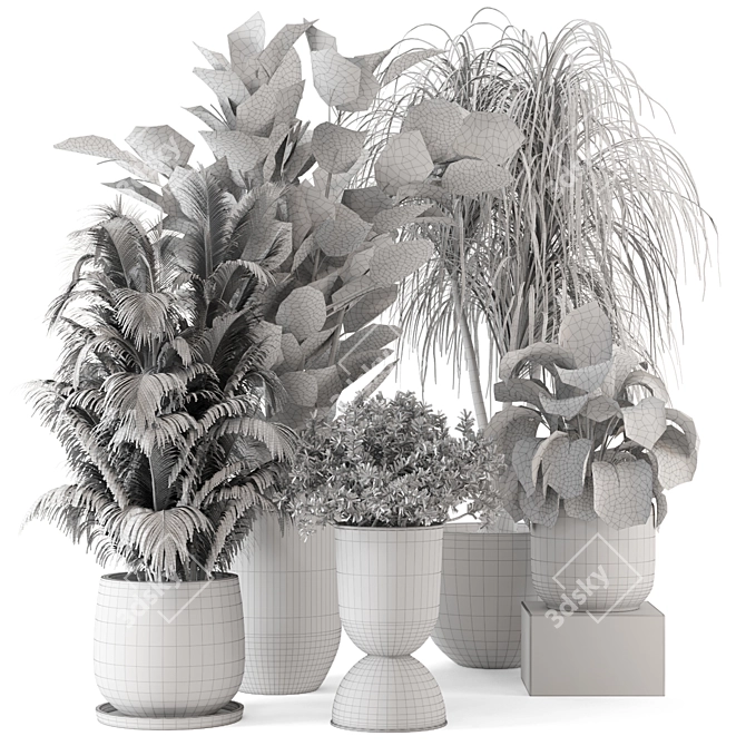  Green Oasis: Indoor Plants in Ferm Living Bau Pot 3D model image 7