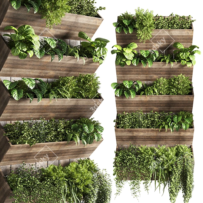 Wood Vertical Garden Stand 3D model image 1