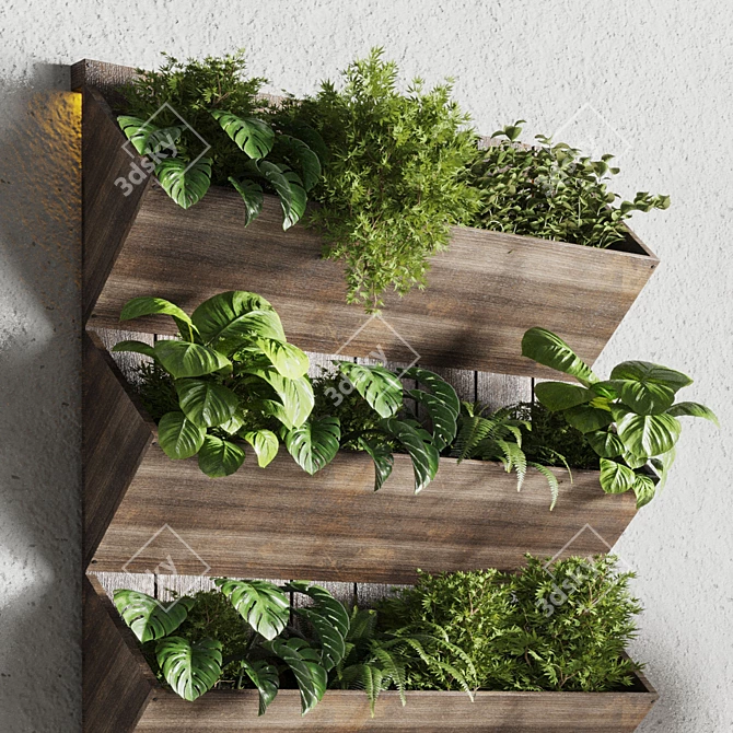 Wood Vertical Garden Stand 3D model image 3