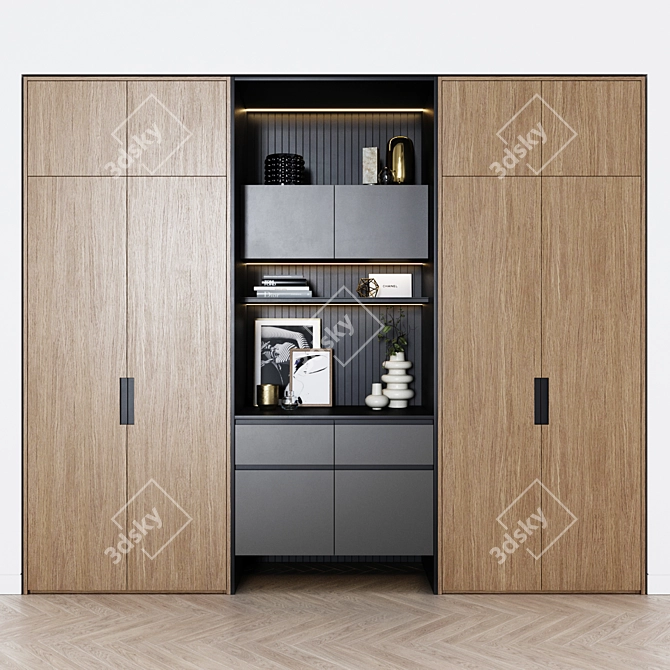 Contemporary Style Wardrobes Set 3D model image 3