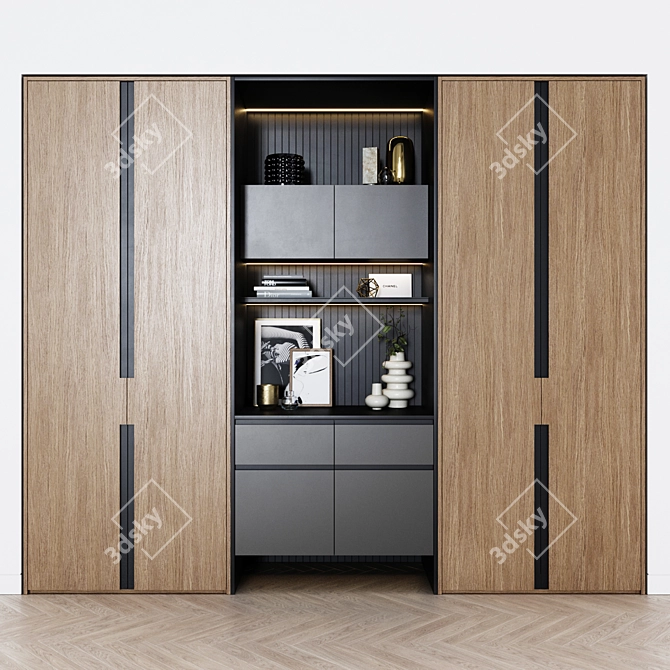 Contemporary Style Wardrobes Set 3D model image 4