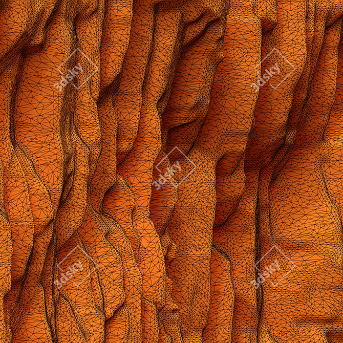 Smooth Stone Rock Wall - High-Resolution Textures - 3D Models 3D model image 6