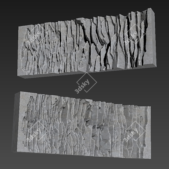 Smooth Stone Rock Wall - High-Resolution Textures - 3D Models 3D model image 7