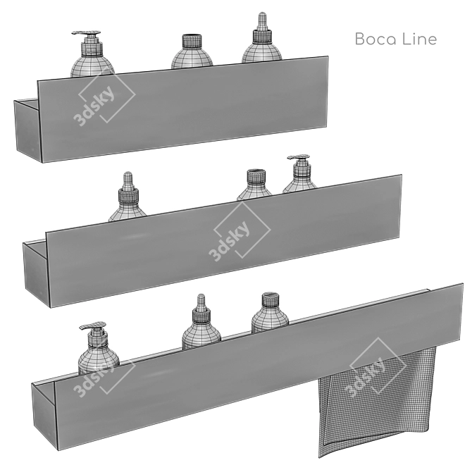 Boca Line Bathroom Shelf 3D model image 4