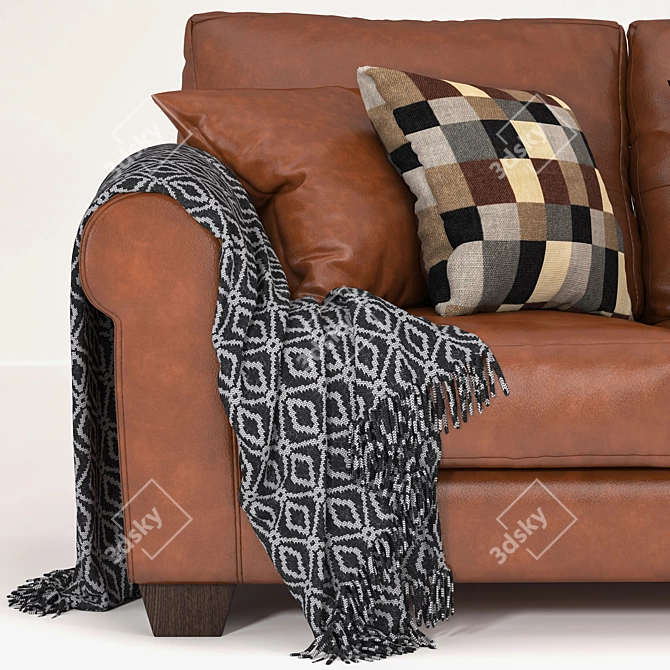 Italian Whisky All Leather Sofa 3D model image 3