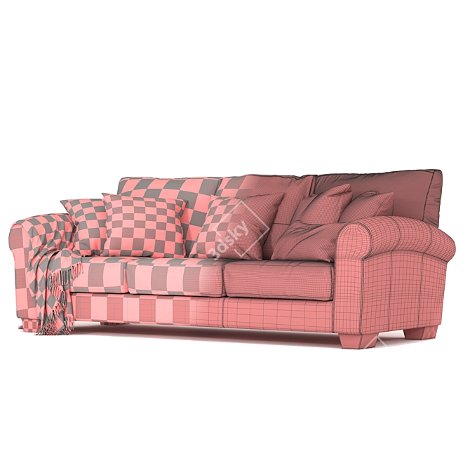 Italian Whisky All Leather Sofa 3D model image 4