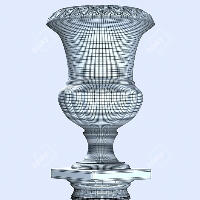 Elegant Marble Vase Stand 3D model image 2