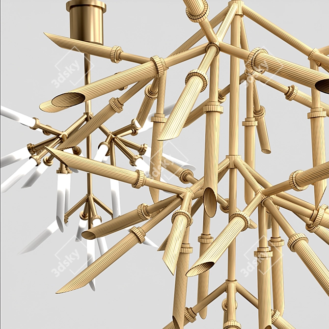 Elegant Spun Pendant Lamp 3D model image 5