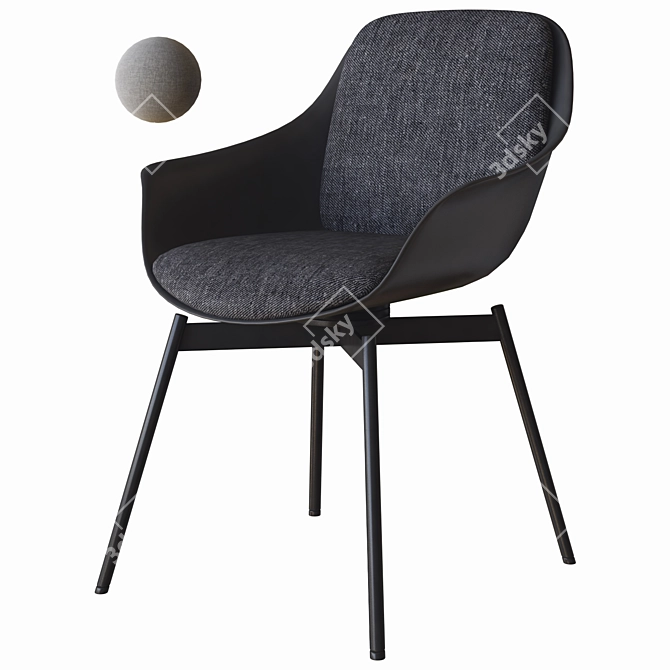 Modern Revival: Rolf Benz Chair 600 3D model image 1