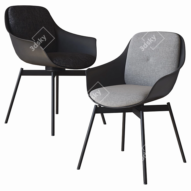 Modern Revival: Rolf Benz Chair 600 3D model image 2