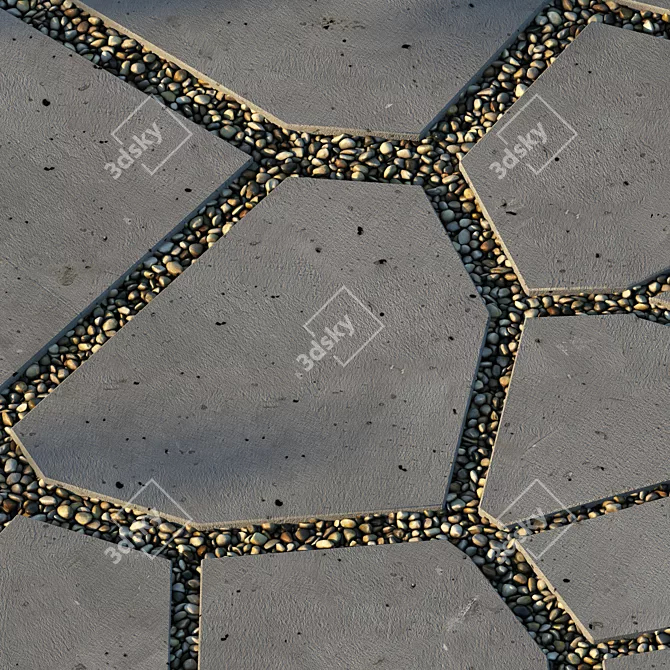 Gravel Paving | Concrete Texture | 8k 3D model image 2