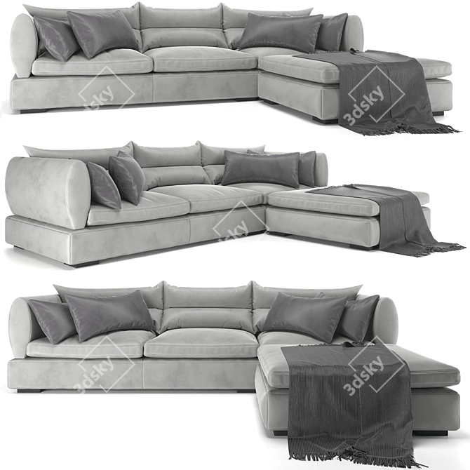 Elegant Blanche PARMA Sofa 3D model image 6