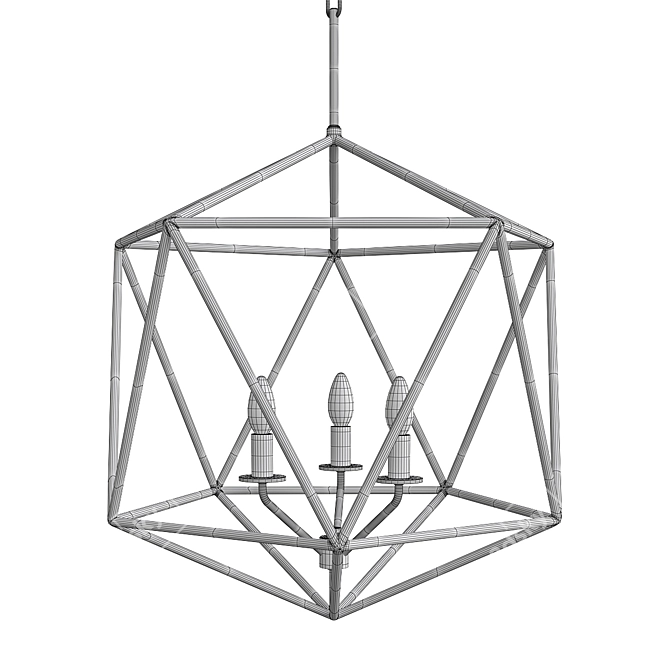 Elegant Astrid Chandelier 3D model image 2