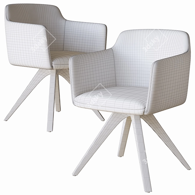 Elegant Rolf Benz 640 Chair 3D model image 3