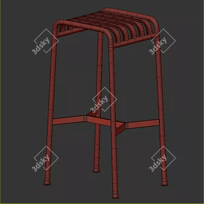 Modern Hay Bar Set: Table & Stools 3D model image 5