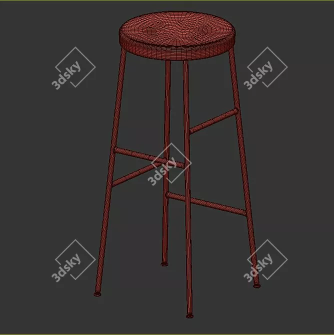 Modern Hay Bar Set: Table & Stools 3D model image 6