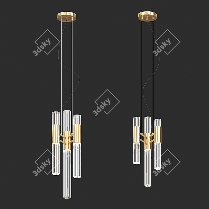 Glamorous Waterfall Pendant 3D model image 1