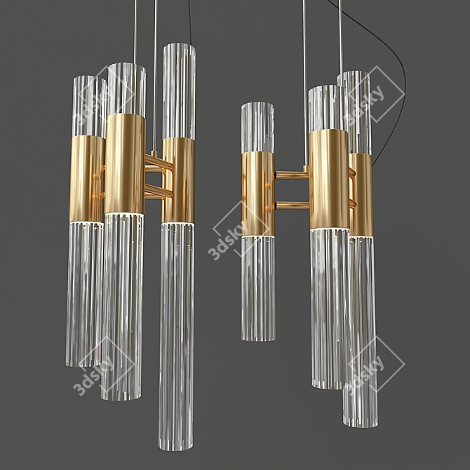 Glamorous Waterfall Pendant 3D model image 2