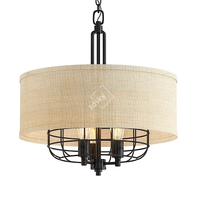 Rustic Iron Pendant Light: Tremont 3D model image 1