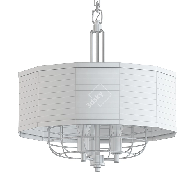 Rustic Iron Pendant Light: Tremont 3D model image 2