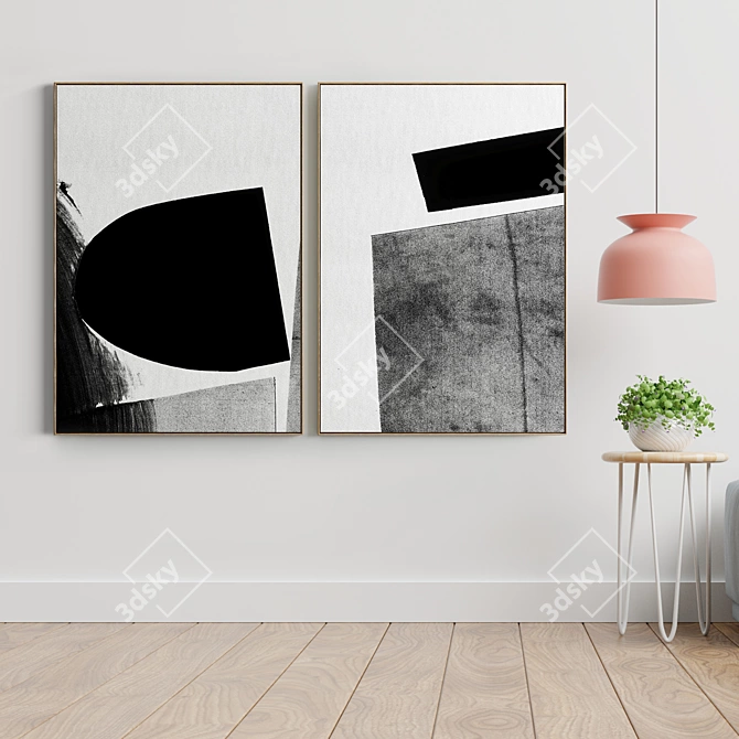 Modern Minimal Abstract Photo Frame 3D model image 3