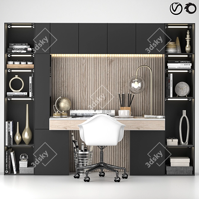 Modern Office Furniture Set 3D model image 1