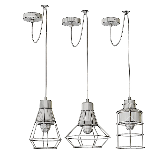 Elegant Gosford Hanging Lamp Set 3D model image 3