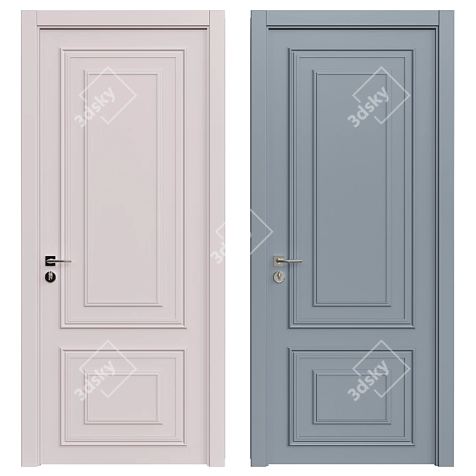 Modern Wood Interior Door - 3D Model 3D model image 1