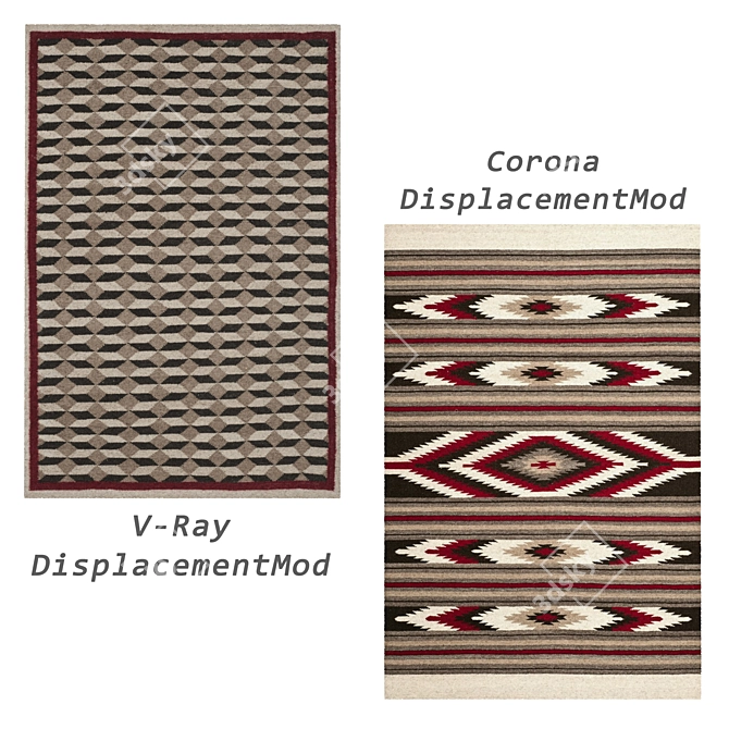 Versatile Set of 6 Rugs 3D model image 4