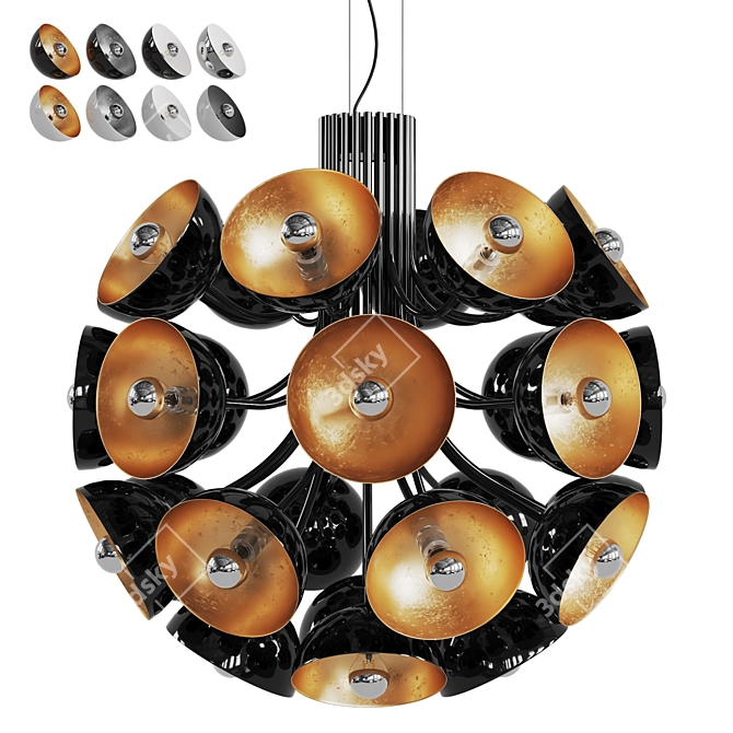 Elegant Symphony Pendant Light 3D model image 1