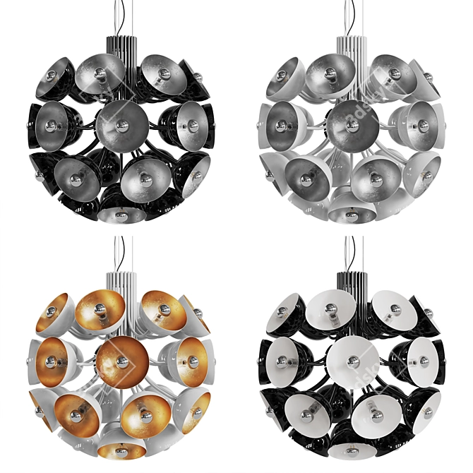 Elegant Symphony Pendant Light 3D model image 3