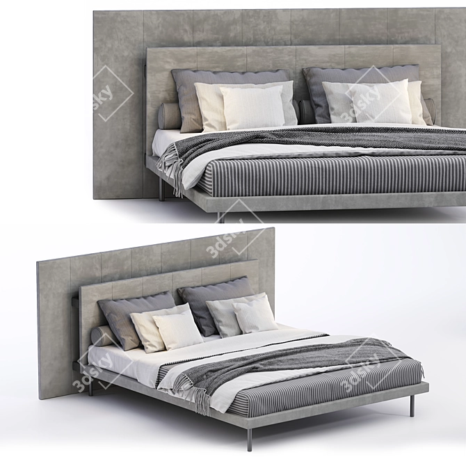 ZANOTTA Gala: Luxurious Modern Bed Ensemble 3D model image 1