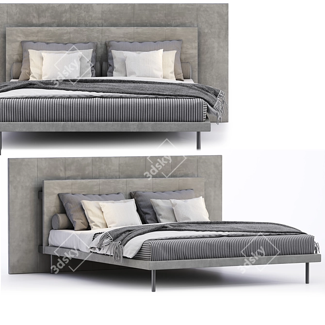 ZANOTTA Gala: Luxurious Modern Bed Ensemble 3D model image 2