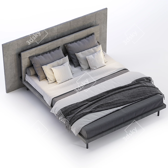 ZANOTTA Gala: Luxurious Modern Bed Ensemble 3D model image 3