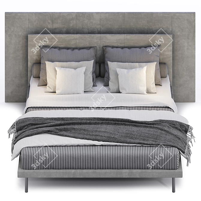 ZANOTTA Gala: Luxurious Modern Bed Ensemble 3D model image 4