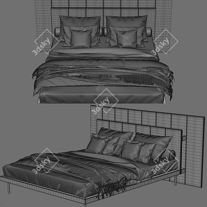 ZANOTTA Gala: Luxurious Modern Bed Ensemble 3D model image 5