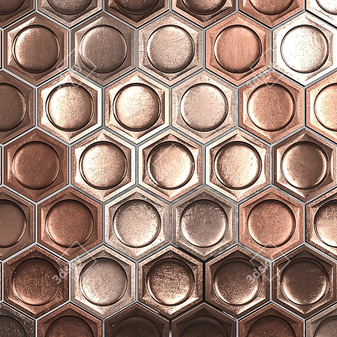 Copper Bliss: Seamless Decor Panels 3D model image 2